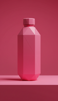 Hot Pink Geometric Water Bottle